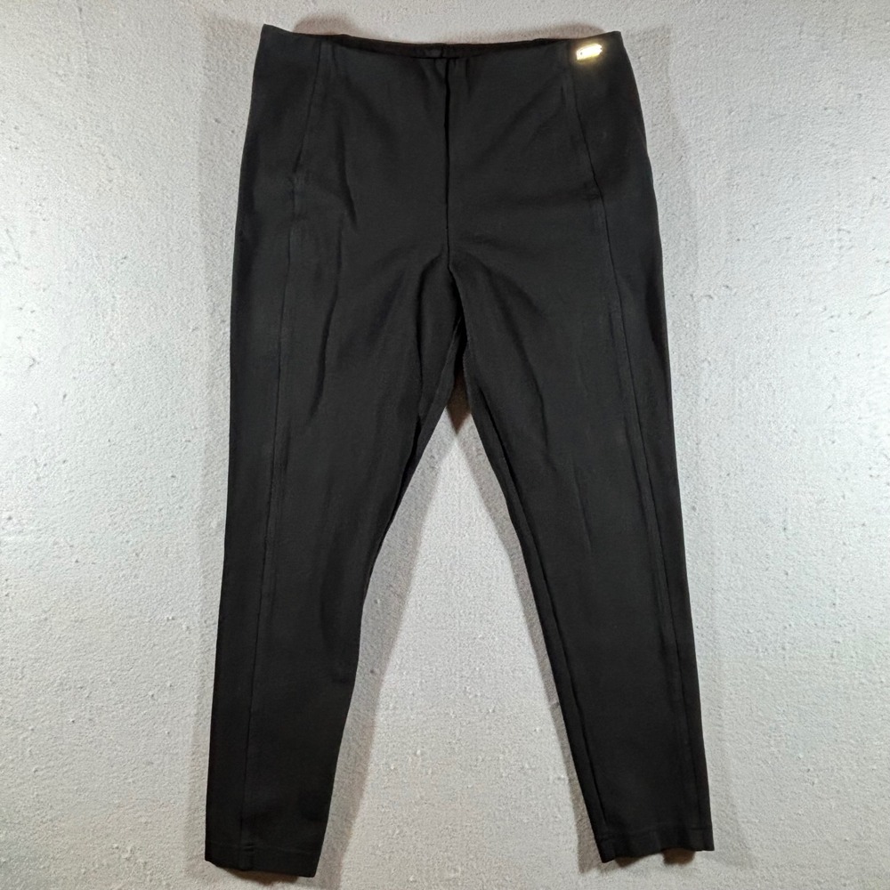 Ivanka Trump Womens Black Compression Leggings Seamed Pants Large